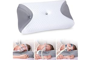 HOMCA CPAP Pillow for Side Sleeping, CPAP Nasal Pillows for All CPAP Masks Users to Reduce Air Leaks & Masks Pressure, Neck Support Pillows for Sleeping for Neck Pain Relief