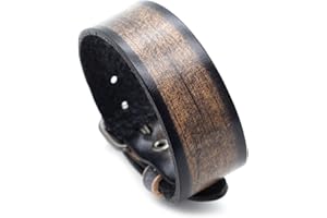 Pitmmord Punk Rock Faux Leather Wristband Retro Simple Adjustable Belt Buckle Bracelet Arm Band Cuff Bracelet