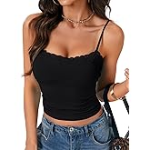 OPOIPIN Lace Square Neck Camisole Adjustable Strap Cami Sleeveless Tank Crop Top