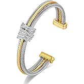LILIE&WHITE Gold And Silver Bracelets For Women With Braided Design Chic Gold Bangle Statement Bracelet Cuff Bracelets Fashion Jewelry