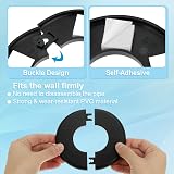 PATIKIL Black 1.10" Wall Split Flange 2 Pcs ABS Self-Adhesive Escutcheon Plate view 3