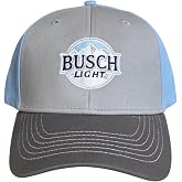 BUSCH LIGHT Baseball Cap, Tri-Color Gray Blue Dark Gray, Embroidered Logo, Adjustable Hat