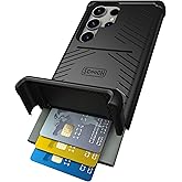 Scooch for Samsung Galaxy S23 Ultra Case with Card Holder [Wingmate] Hidden Card Slot and RFID Protection, Holds up to 4 Cards, Holds up to 4 Cards, Military Drop Protection, Black