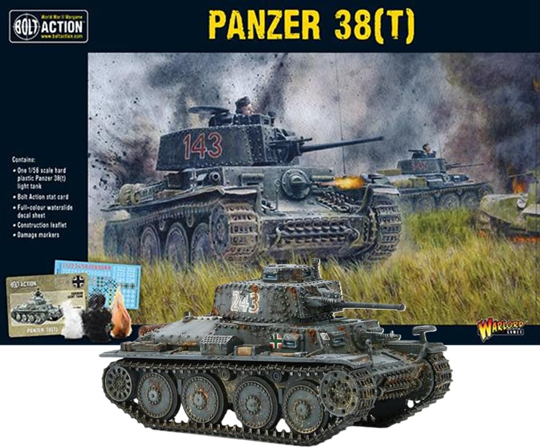 Warlord Games German Army Panzer 38 (t) - 1:56 / 28mm Plastic Scale Model Tank for Bolt Action Highly Detailed World War 2 Miniatures