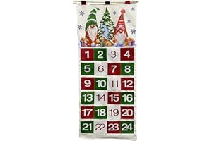 LONGZHUO 24 Pockets Fabric Christmas Calendar, Hanging Advent Calendar with Pockets, Christmas Countdown Calendar for Kids Ornament Wall Hanging Bag Home Christmas Countdown Decoration