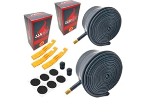 LUVBESTAKEN Bike Tube 20 x 1.95/2.125/1.75 2 Pack - Fits Most 20" Bike Tire Tube from 1.75 to 2.125 with 3 Levers 6 Self-Adhesive Round Patches. Long-Lasting Inflation by LLH2K.