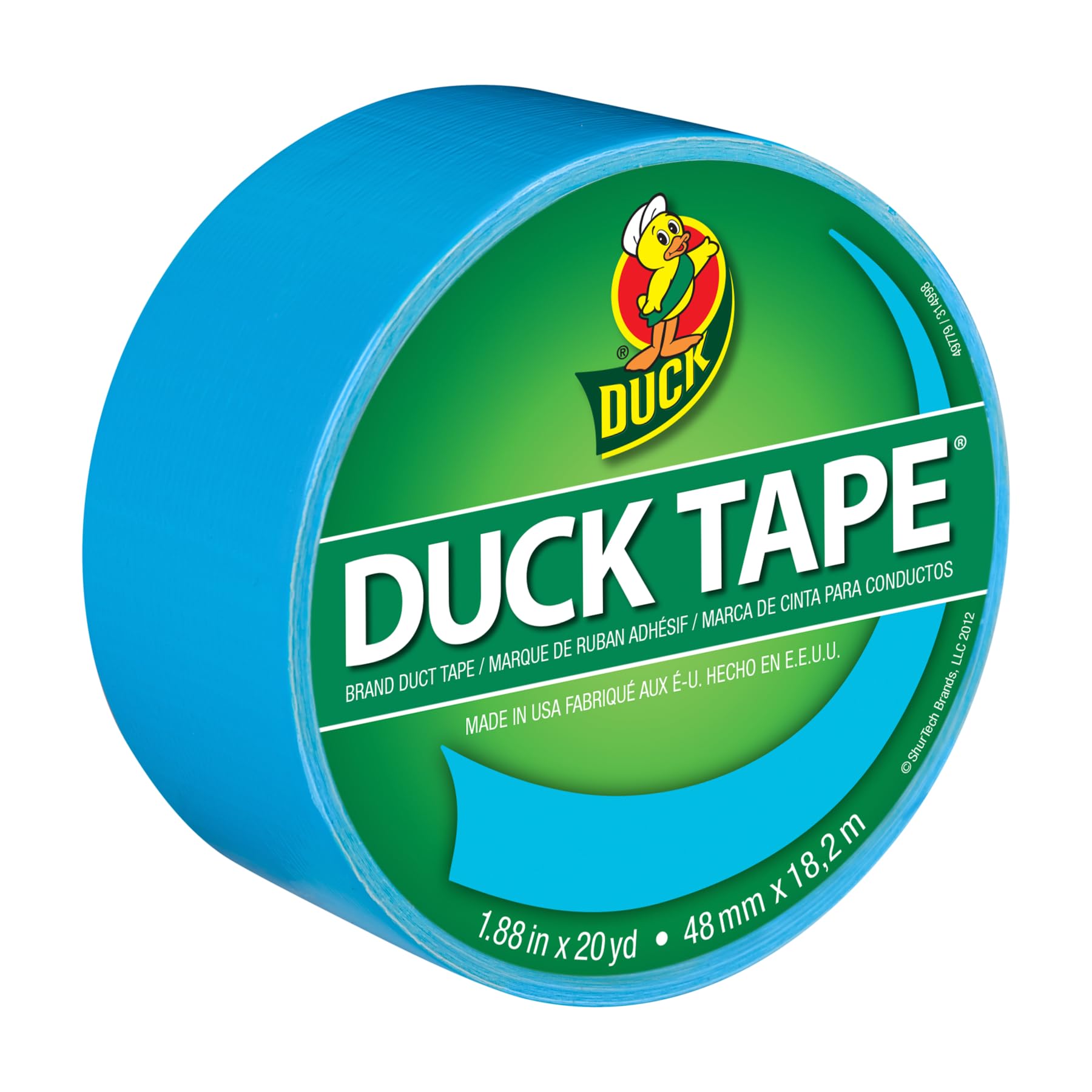 Duck Tape Solid Colours Electric Blue. Repair, craft, personalise, decorate and educate - 48mm X 18.2m โ image 1