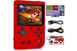 Avainaly Handheld Game Consoles, Retro Mini Game Player with 500 Classic FC Games, 2.8-Inch Color Screen Support for Connecting TV & Two Players, 1200 mAh Rechargeable Battery (Red)