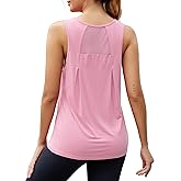 Mippo Workout Tops for Women Loose fit Mesh Athletic Shirts Sleeveless Yoga Tank Running Gym Tops