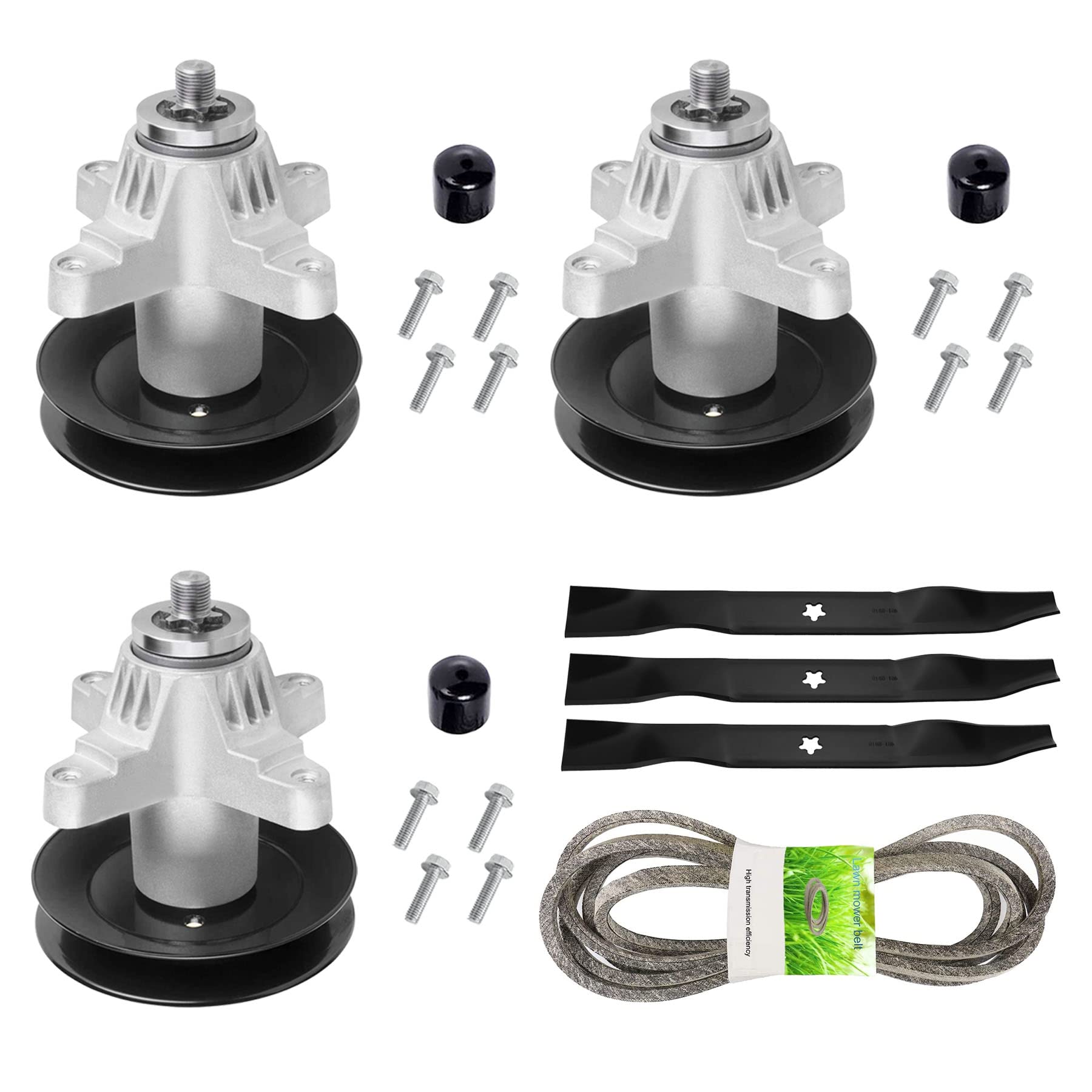 Photo 1 of Lawn Mower Spindle Blade Rebuild Kit for Cub Cadet 54" Deck SLT 1554 SLTX 1054, Replaces Spindles 618-04126 918-04125, Blade 742-0677, 5/8 X 138 Belt 954-0642