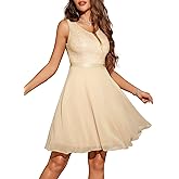 Dressystar 2026 Women's V Neck Short Sequin Prom Dress Glitter A-line Swing Cocktail Party Dresses Knee Length