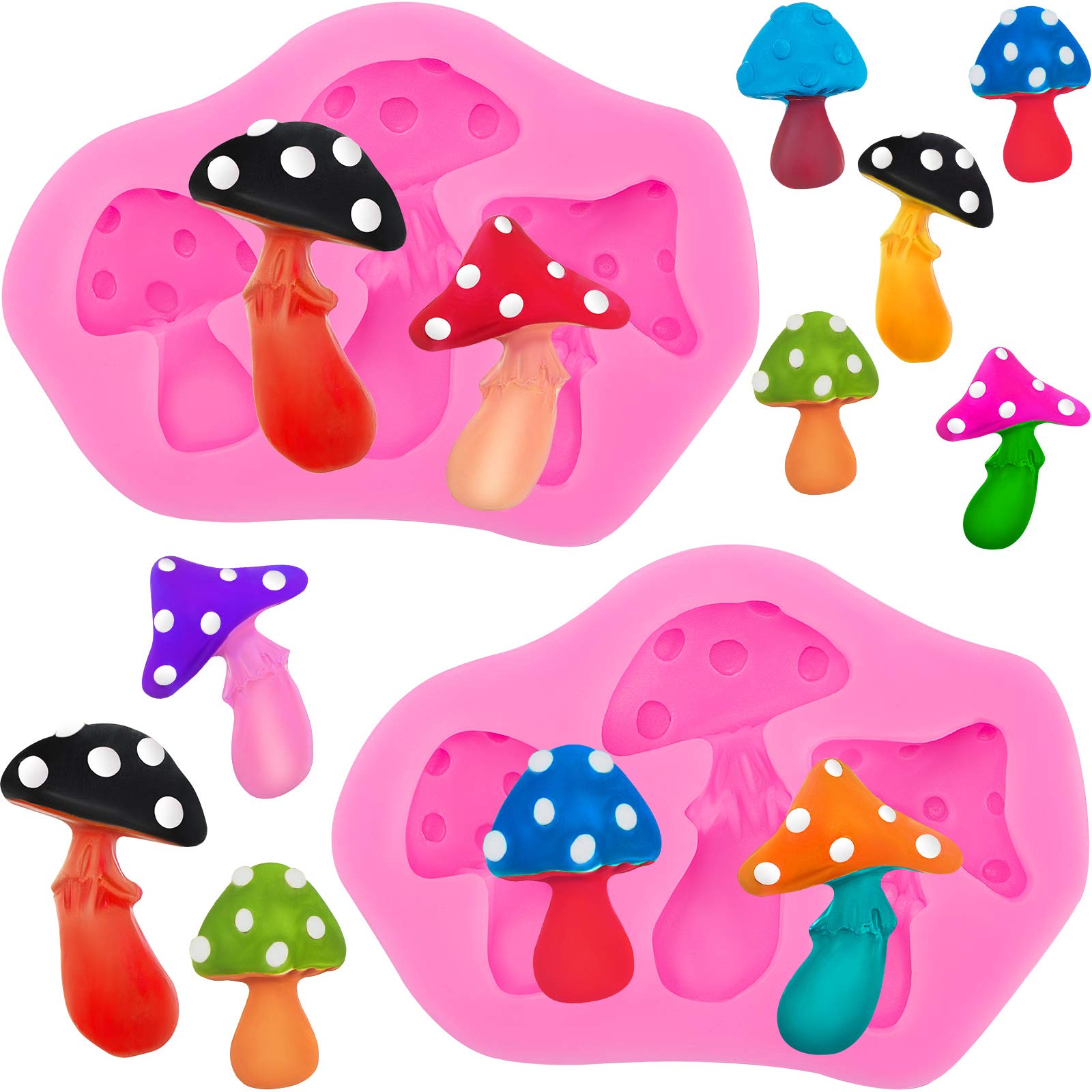 Photo 1 of Patelai 2 Pcs Mushroom Silicone Mold Resin Vegetable Keychain Silicone Mold Chocolate Candy Clay Moulds for DIY Desserts Cookie Handmade Cupcake Decoration(Irregular)