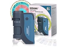 Pocket Microscope, 60x-120x Handheld Mini Microscope with LED Lights, 5 Slides Specimens, Portable Microscope for Kids Studen