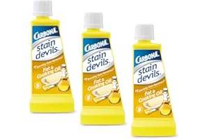 Carbona Stain Devils® #5 | Fat & Cooking Oil | Professional Strength Laundry Stain Remover | Multi-Fabric Cleaner | Safe Formula | 1.7 Fl Oz, 3 Pack