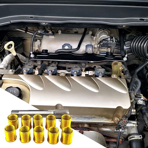 Flylin Spark Plug Thread Repair Kit - M12x1.25 Inserts & M14x1.25 Tap For Engine Thread Restoration