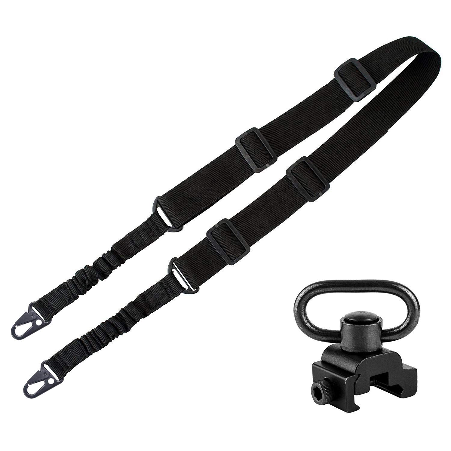 BOOSTEADY 2 Point Rifle Sling, Adjustable Strap Multi Usage Gun Sling with QD Swivel Mount Base for Outdoor Sports