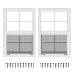 2 Pack 14" x 21" White Shed Window with Tempered