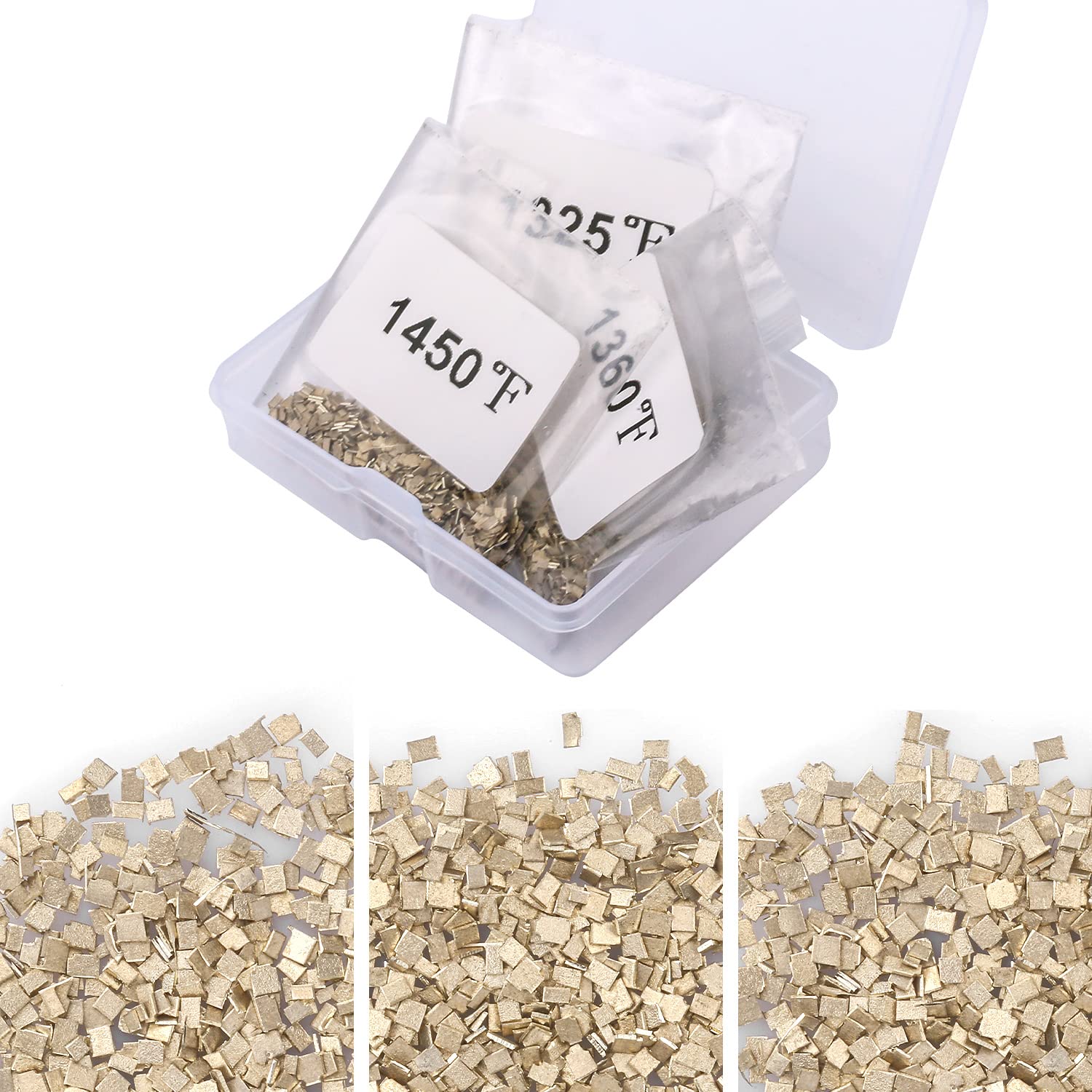 Silver-Plated Gold-Plated Alloy Solder Precut Chips, 4.5 Gram (About 2000pcs) 1x1mm Solder Chips Ultra Tiny Easy Solder Solder Chips for Jewelry Making Jewelry Repair (E Solder, M Solder, H Solder)