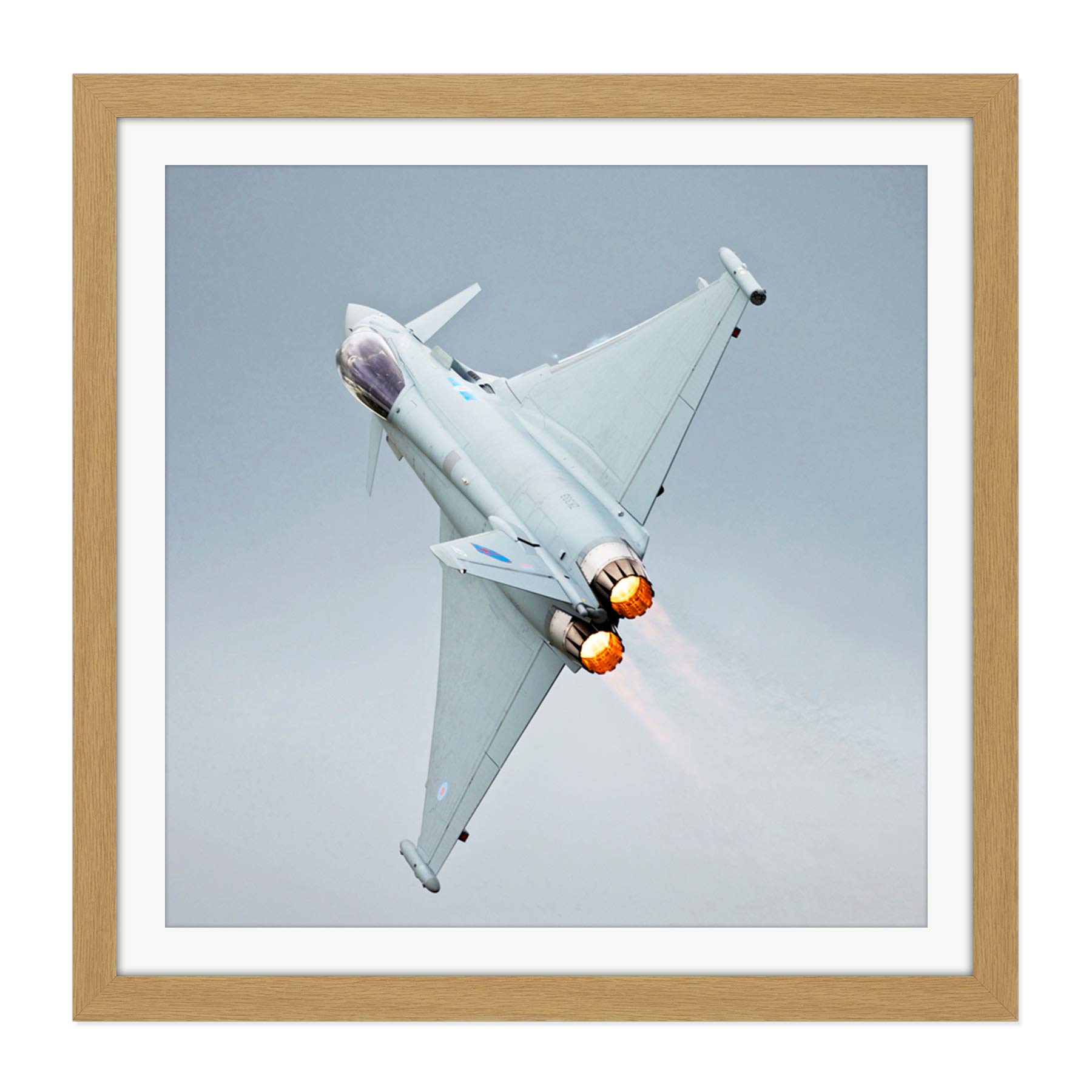 Gronemann Military UK RAF Eurofighter Typhoon Photo Square Wooden Framed Wall Art Print Picture 16X16 Inch