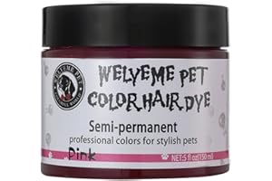 WELYEME Semi-Permanent Dog Hair Dye, Pet Hair Dye Safely Used by Grooming Salons, Safe for Bathing After Dyeing(Pink)