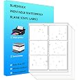 Amazon.com : 4" x 3-1/3" Matte White Rectangle Printable Vinyl Labels, Waterproof Water Bottle ...