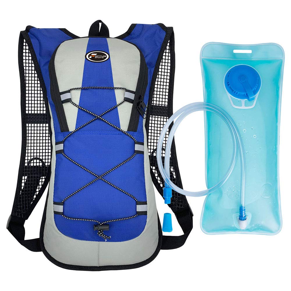 Fortitude Sports Hydration Backpack Vest With 2L Bladder | Hydration Pack Running Backpack With Water Bladder | Running Hydration Vest Women Men For Cycling, Hiking, Camping (Blue)