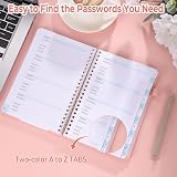 Thboxes Password Book Address Book with Tabs Pink 7.7 x 5.5 Coiled view 6