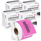 HOUSELABELS Compatible DYMO 30256 Pink Shipping Labels (2-5/16" x 4"), Strong Permanent Adhesive, Compatible with DYMO LW 450, 4XL, Rollo & Zebra Desktop Printers, 4 Rolls /1200 Labels