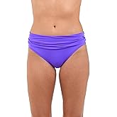 Island Goddess Shirred Band Hipster Bikini Swimsuit Bottom