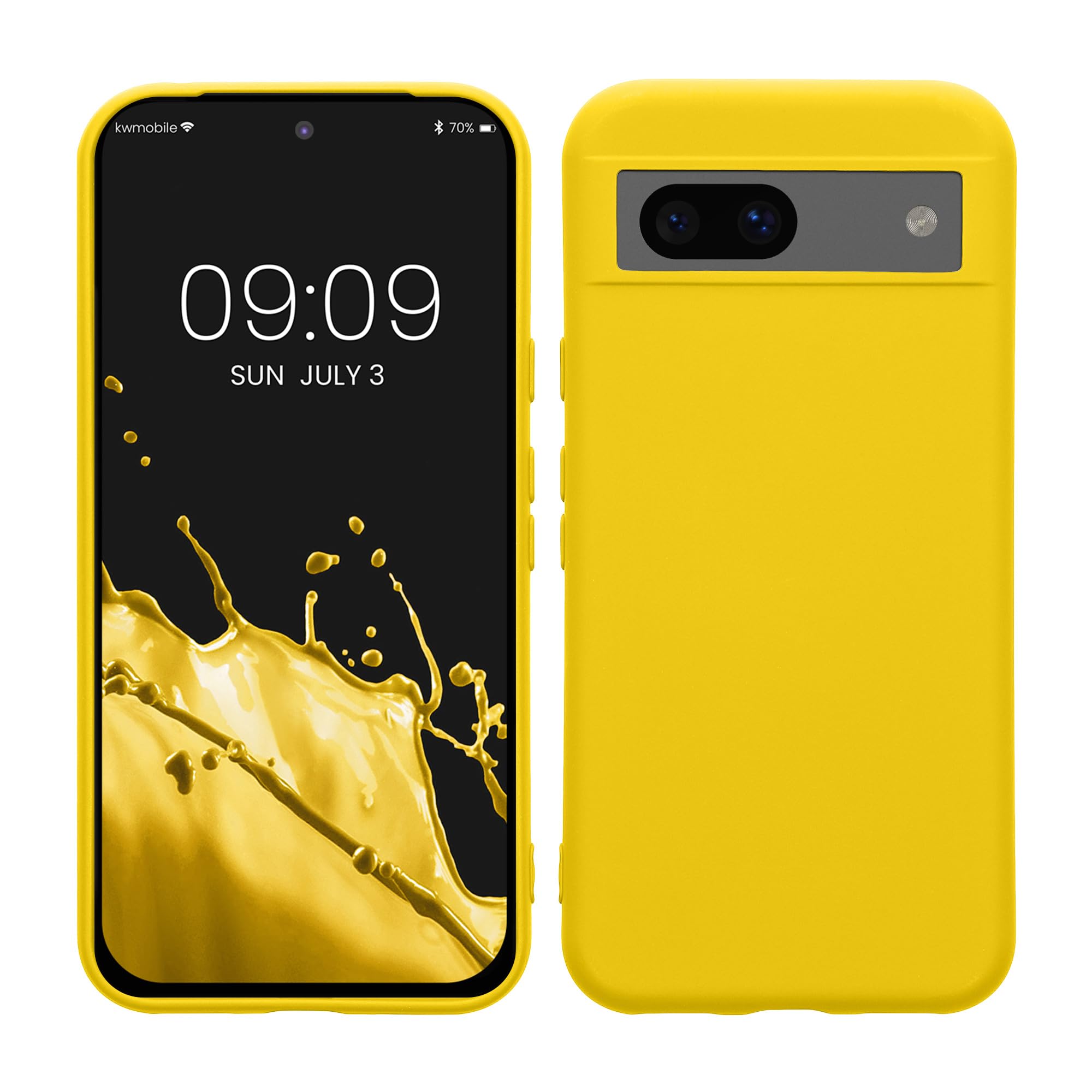 kwmobile Case Compatible with Google Pixel 8a Case - Slim Protective TPU Silicone Phone Cover - Radiant Yellow