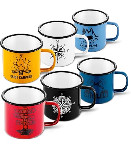 NoTrash2003 Lot De 2 Tasses Café Acier Inox - Mousqueton Sac à Dos - 220ml - Double Paroi - Bleu Et Noir