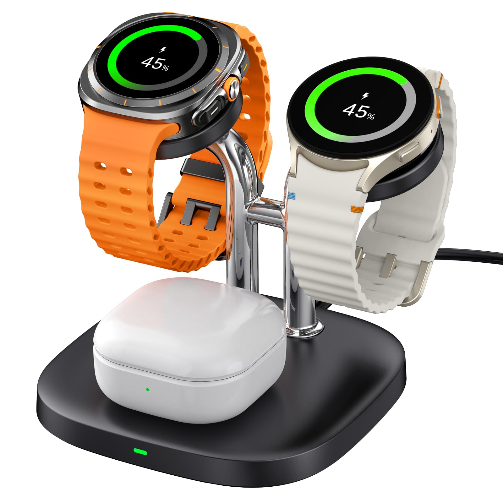 Photo 1 of **PARTIALLY WORKS 1 SIDE DOESN'T FUNCTION**** SwanScout Dual Watch Charger, SwanScout 704S, 3 in 1 Wireless Charging Station for Samsung Galaxy Watch 8 Classic/8/Ultra/7/6/6 Classic/5 Pro/5/4/3/Active 2, for Galaxy Buds 3 Pro/3/2 Pro