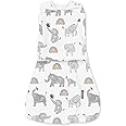 Ingenuity by SwaddleMe Arms Free Convertible Baby Swaddle, Size 3-6 Months, 14-18 Pounds, Arms Swaddled in or Out, 1.0 TOG - Happy Elephant