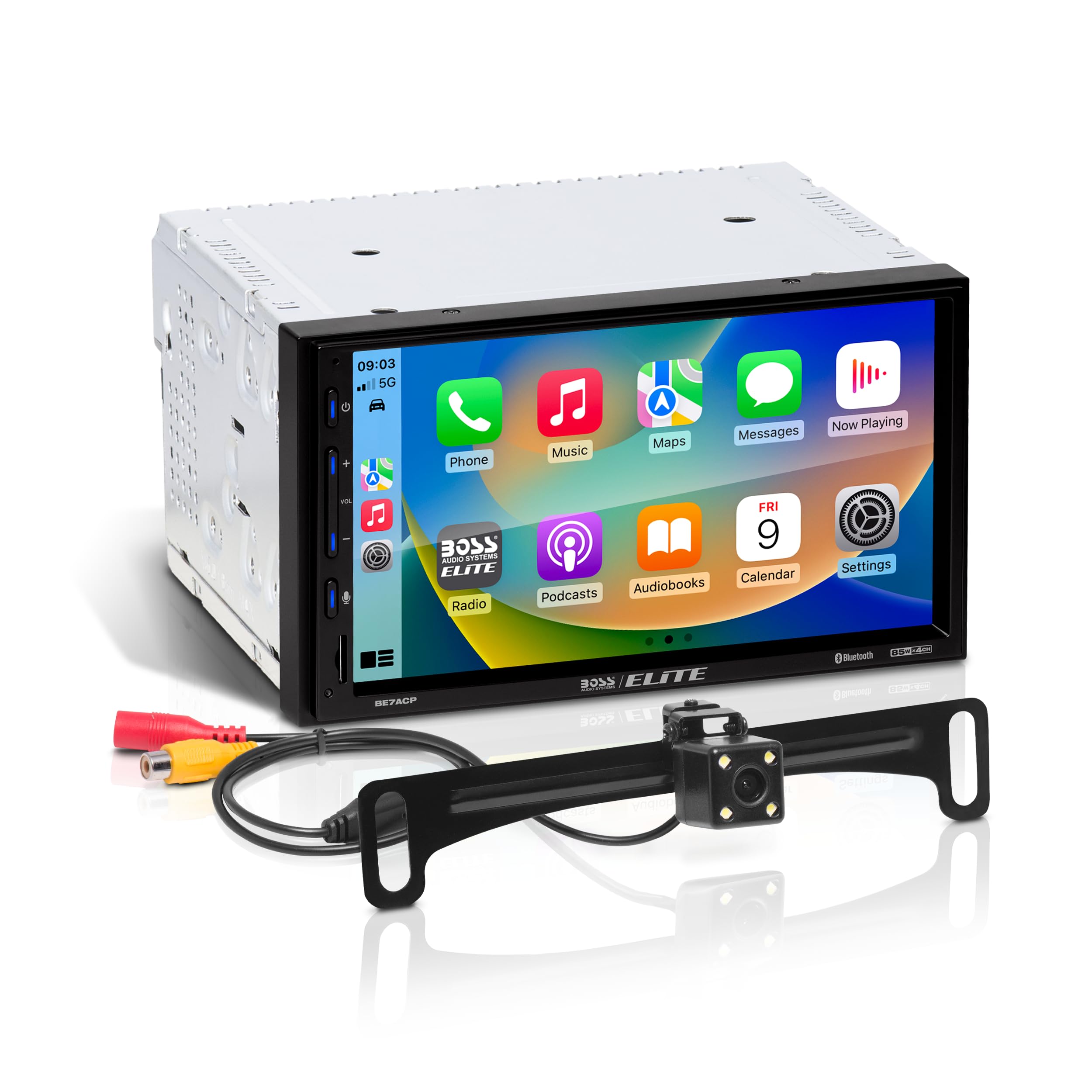 Photo 1 of BOSS Audio Systems Elite BE7ACP-C Car Stereo - 7" Display, Apple CarPlay & Android Auto Head Unit, Double DIN Touch Screen Car Stereo, Bluetooth, AM/FM Radio Receiver, USB, SD, Backup Camera