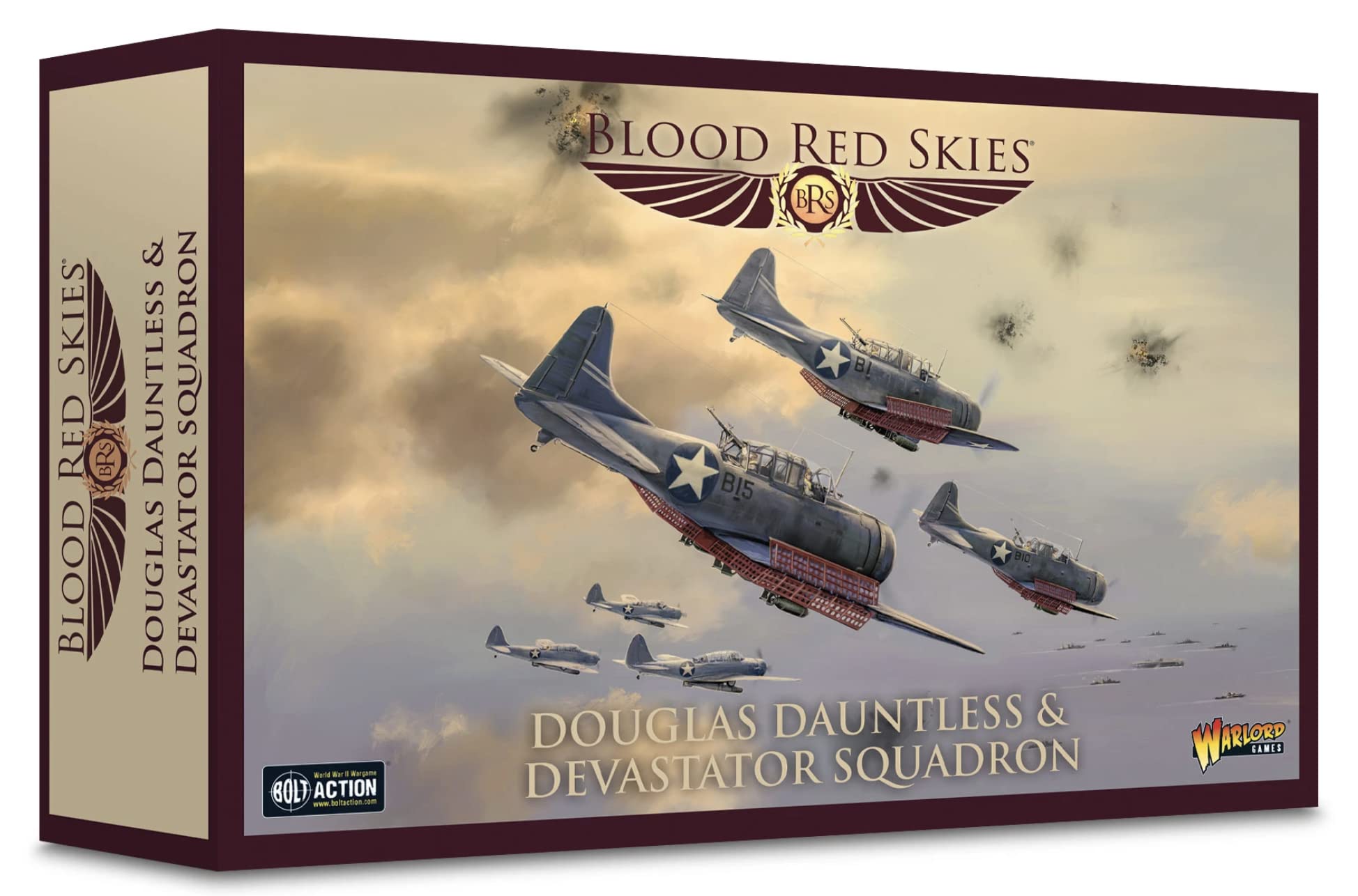 Warlord Blood Red Skies Douglas Dauntless & Devastator Squadron 1:200 WWII Mass Air Combat Table Top War Game 772412007,Unpainted