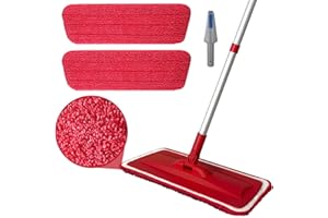 PANDA GRIP Floor Mop for Cleaning Hardwood Daily Easy Cleaning Dust Mops with 360 Degree Swivel Head Dry and Wet Multi Surface Clean, 1 Scrubber and 2 Washable Pad