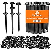 Coopache 150Pcs Nylon Universal Cable Tie Buckle for Car, Automotive Zipper Clip Heavy Duty Self-Locking Push Pin with Button