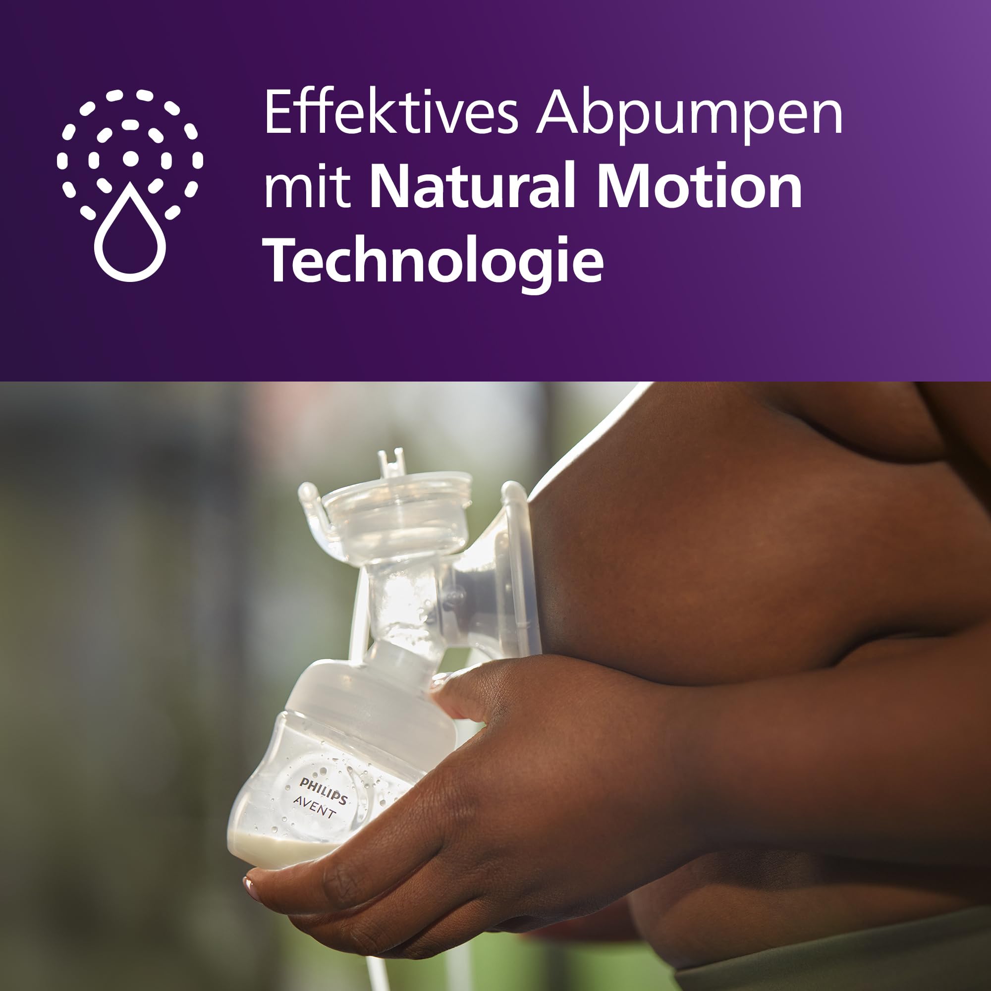 Philips AVENT Elektrische Einzelmilchpumpe, in Klinikqualität, Trinkrhythmus wie Ihr Baby, 125-ml-Flasche und Stilleinlagen, Rosa, 5-teilig, Modell SCF395/31 2