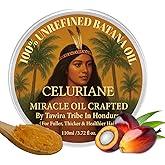 Celuriane 100% Raw Batana Oil for Hair Growth from Honduras, Aceite De Batana Natural Hair Growth Oil for Fuller, Thicker & Healthier Hair 3.72 Fl Oz.