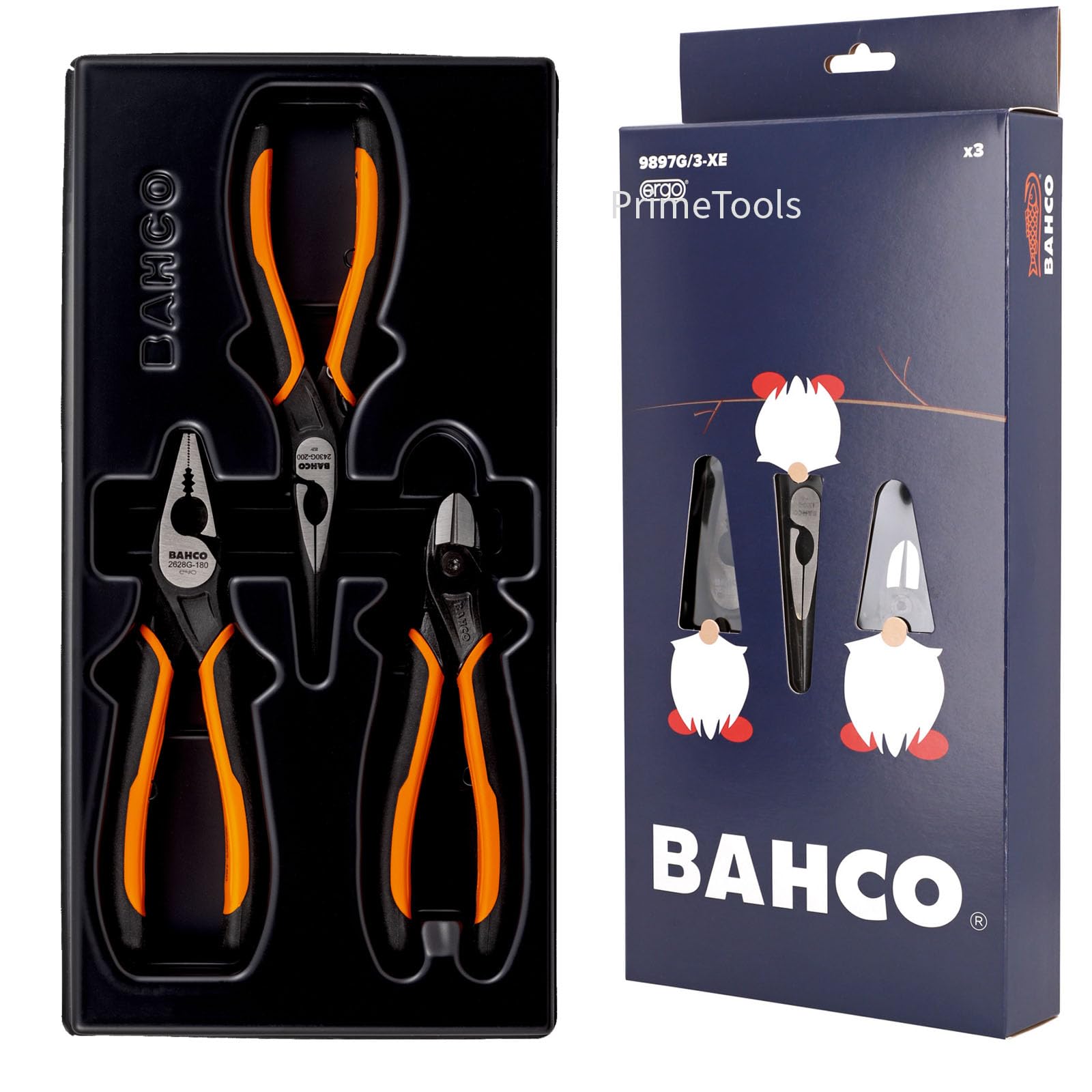 Bahco 9897G/3-XE “All-Round” 3 Piece Ergo Plier Set – Christmas Edition