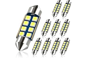 DODOFUN 12V 36MM Festoon 6418 DE3423 DE3425 6000K White Extra Bright LED Bulbs for Car Interior Lights License Plate Map Dome Trunk Door Courtesy Light 8-SMD Chipset Canbus Error Free