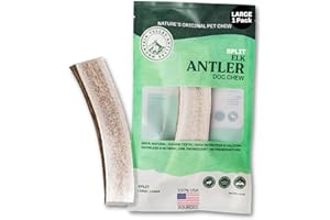 MOUNTAIN VALLEY ANTLERS Mountain Valley Elk Antlers for Dogs - 100% Natural & Organic Chew for Aggressive Chewers, No Odor, No Mess, Long Lasting - Wild-Foraged Naturally Shed Antlers in USA - Grade A, Split Large (1 Pack)