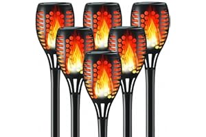 Aityvert Outdoor Solar Torch Lights, Outdoor Flame Decorative Ambient Lights Garden Decorative Flickering Flame Lights Garden Waterproof Path Lights (92006-6)