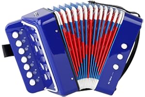 BGMUSER kids Accordion 10 Buttons Keys Accordion MIni Accordian Musical Instrument Toy for Children Beginners (Blue)