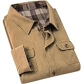 Cromoncent Mens Flannel Shirts Business Casual Long Sleeve Button Down Shirts