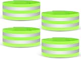 URAQT 4 Pack High Visibility Reflective Arm Bands for Running Walking Cycling