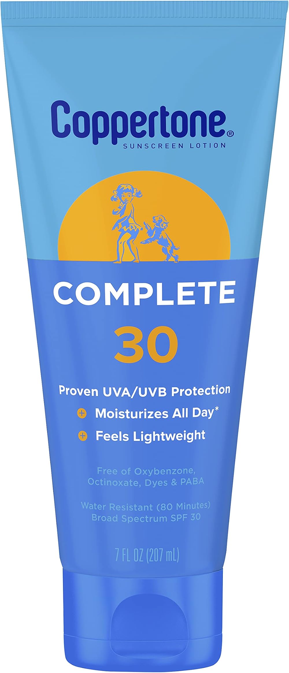 Coppertone Sunscreen Lotion SPF 30 7oz UVA/UVB Protection Lightweight