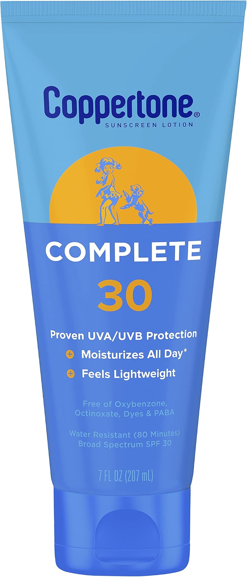 Coppertone Sunscreen Lotion SPF 30 7oz UVA/UVB Protection Lightweight