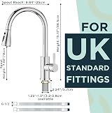 FORIOUS Kitchen Sink Taps Mixer with Pull Out Spray Chrome UKKF23CH view 9