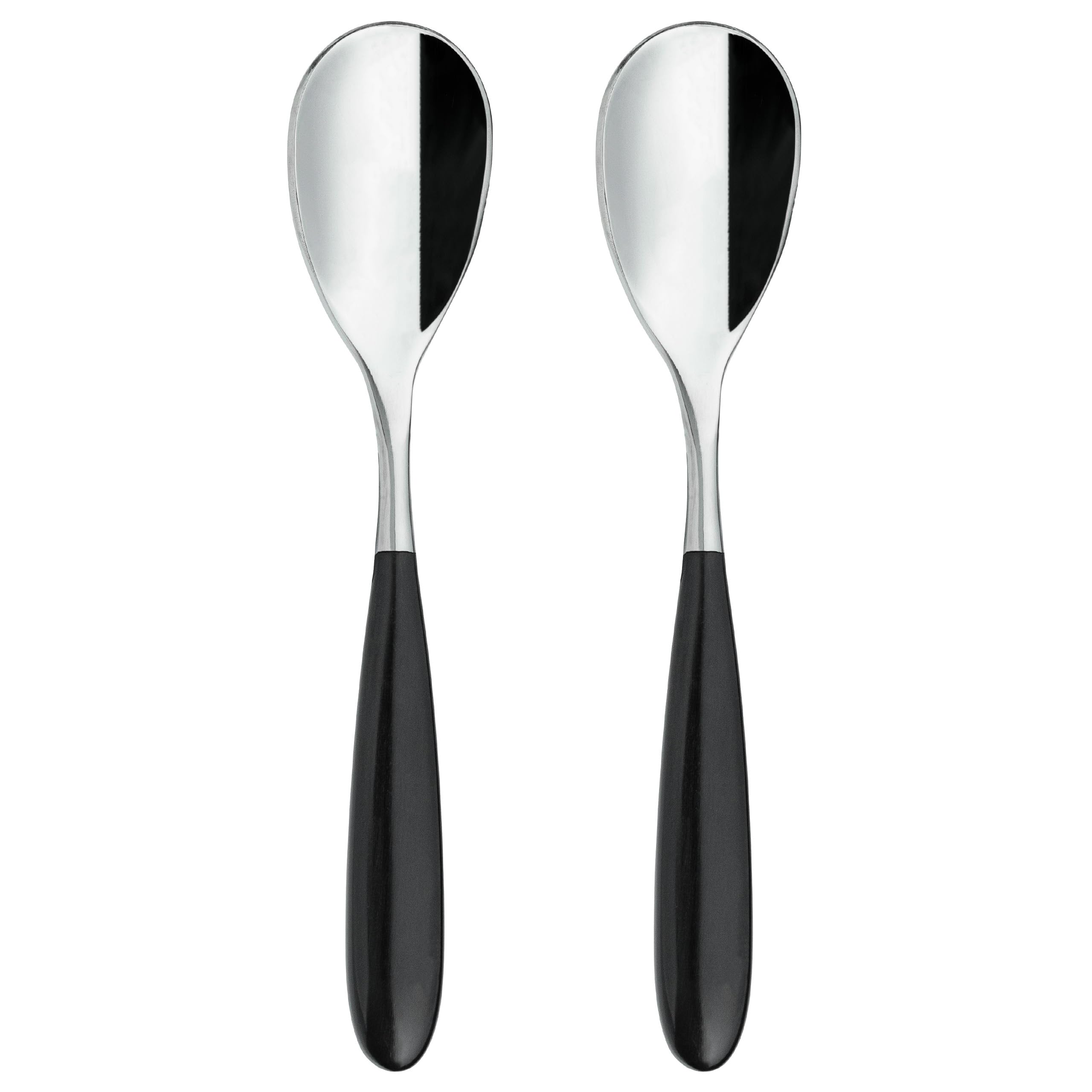 Grunwerg Yin & Yang Coffee Spoons 2COS650BK, 18/10 Stainless Steel, Set of 2, Black